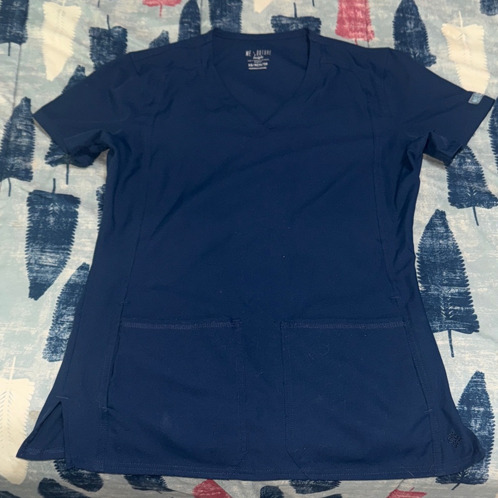 Women's Navy Blue V-Neck Top